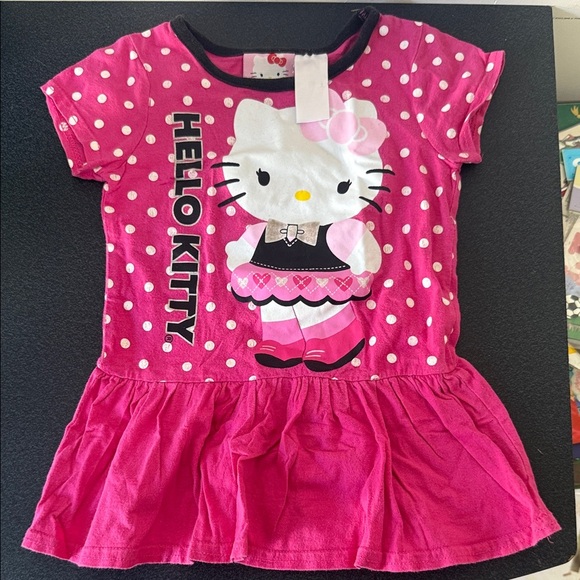 Hello Kitty Pink Polka Dot Short Sleeve Tee - Picture 1 of 1